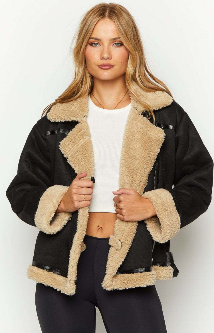 Calliope Black Aviator Jacket-Vavasi.All Rights Reserved.