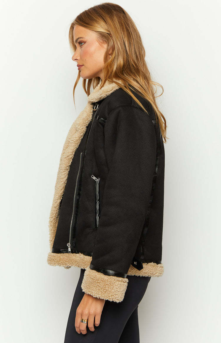 Calliope Black Aviator Jacket-Vavasi.All Rights Reserved.