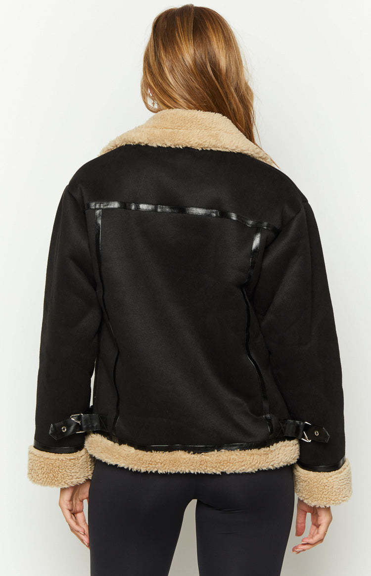 Calliope Black Aviator Jacket-Vavasi.All Rights Reserved.