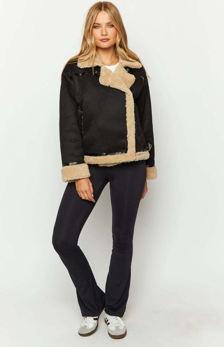 Calliope Black Aviator Jacket-Vavasi.All Rights Reserved.