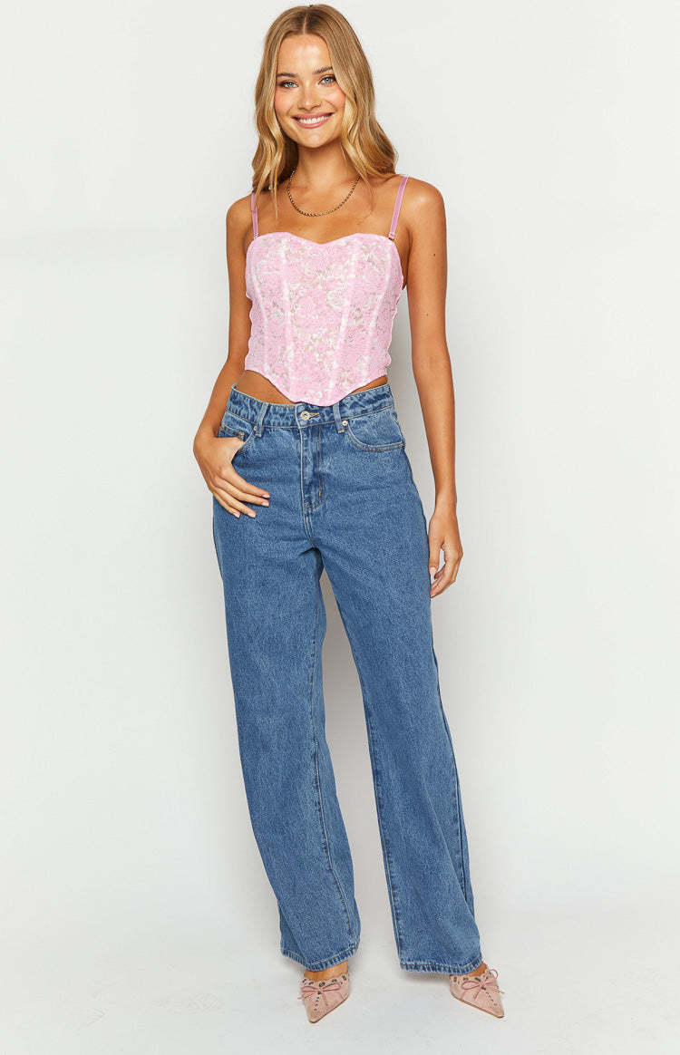 Calliope Mid Wash Mid Rise Slouchy Jeans-Vavasi.All Rights Reserved.