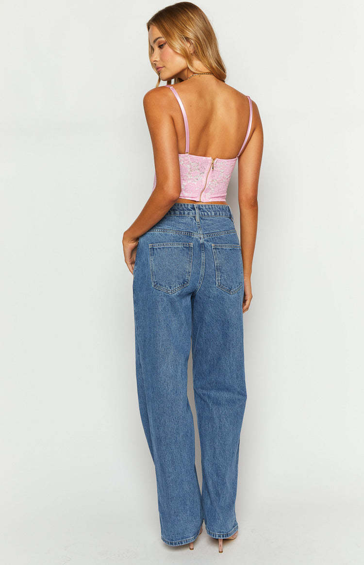 Calliope Mid Wash Mid Rise Slouchy Jeans-Vavasi.All Rights Reserved.