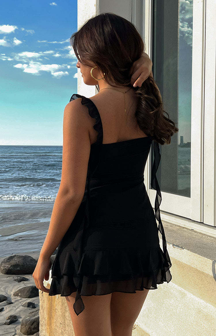 Caspian Black Chiffon Top-Vavasi.All Rights Reserved.