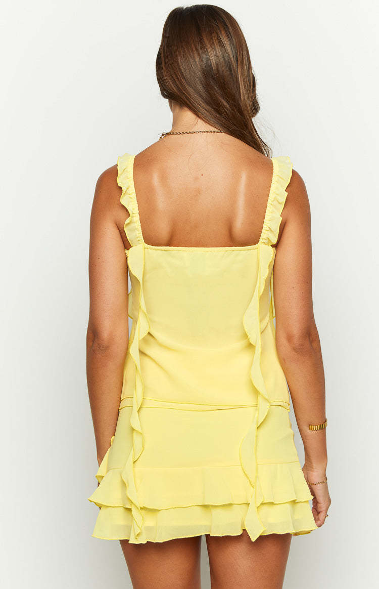 Caspian Yellow Chiffon Top-Vavasi.All Rights Reserved.