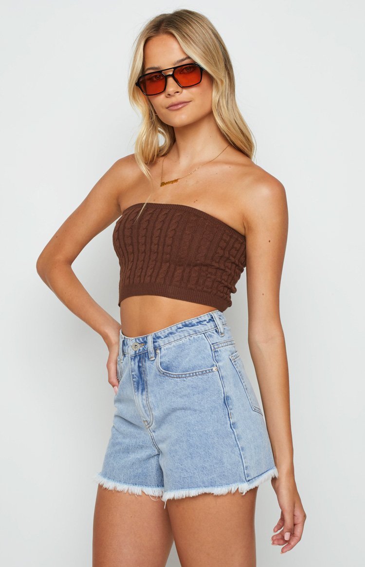 Cassandra Brown Bandeau Top-Vavasi.All Rights Reserved.
