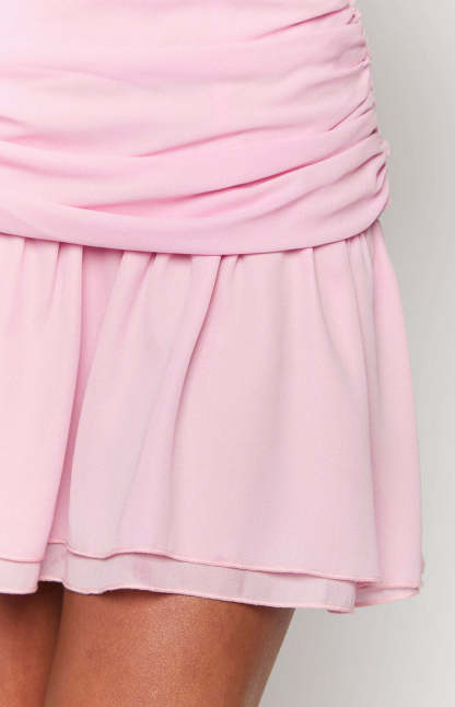 Catie Pink Strapless Mini Dress-Vavasi.All Rights Reserved.