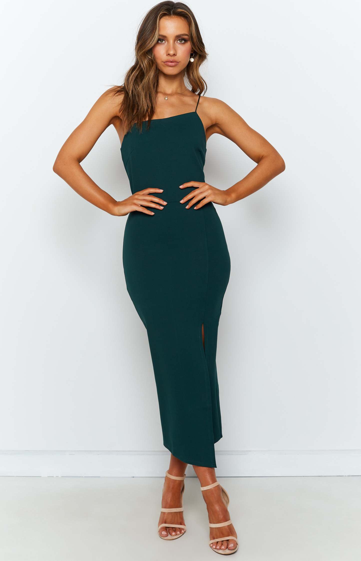 Cecilia Bodycon Midi Dress Emerald-Vavasi.All Rights Reserved.