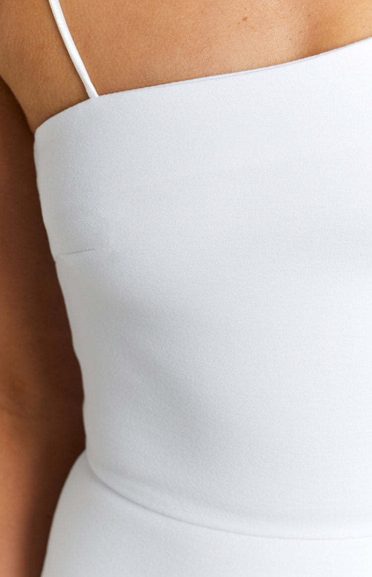 Cecilia White Bodycon Midi Dress-Vavasi.All Rights Reserved.