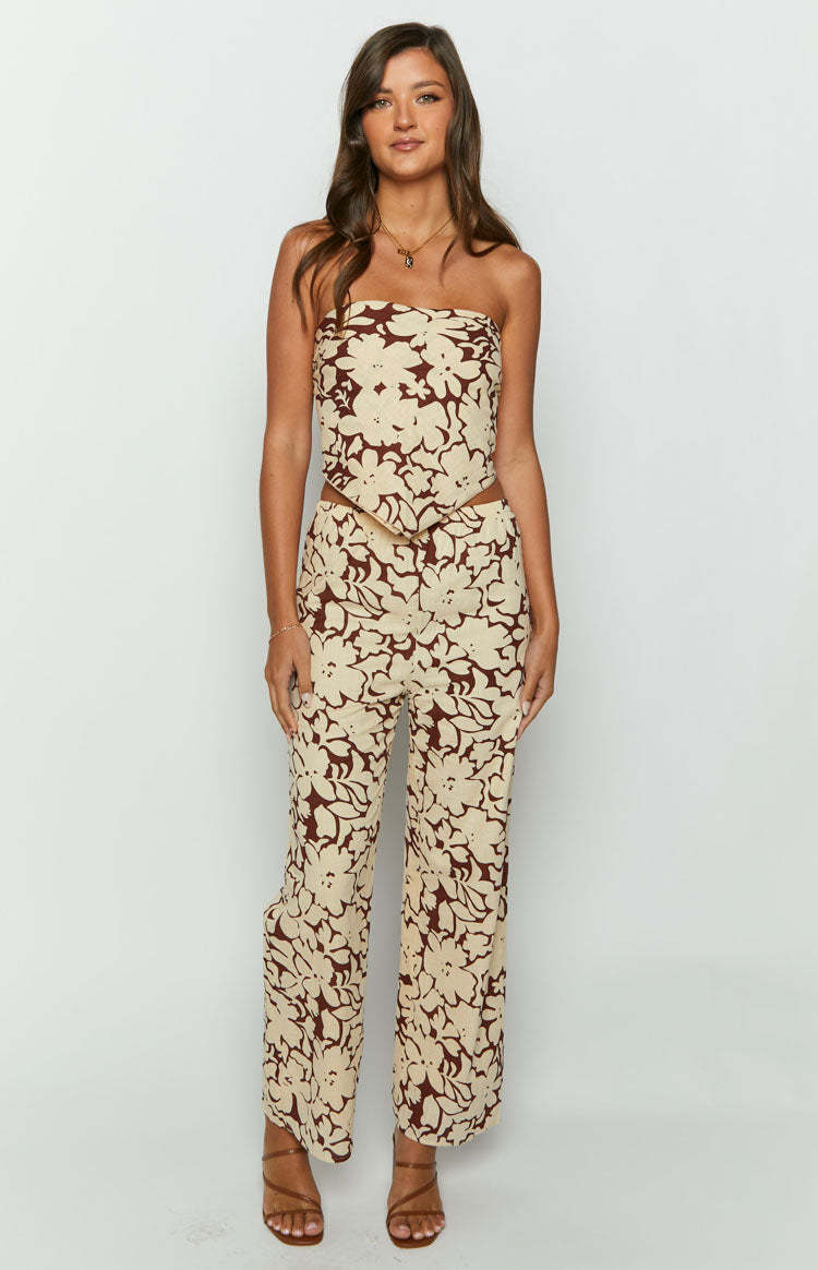 Celosia Cream Floral Pants-Vavasi.All Rights Reserved.