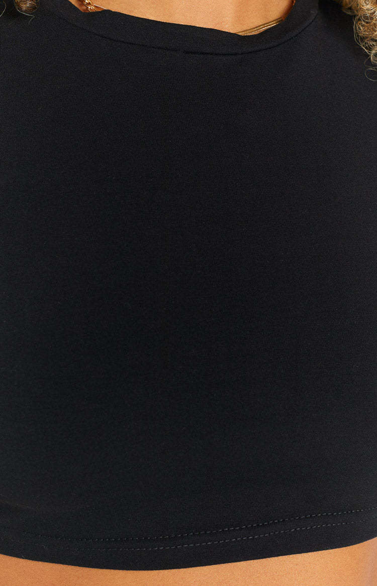 Chantal Black Cropped Tee-Vavasi.All Rights Reserved.