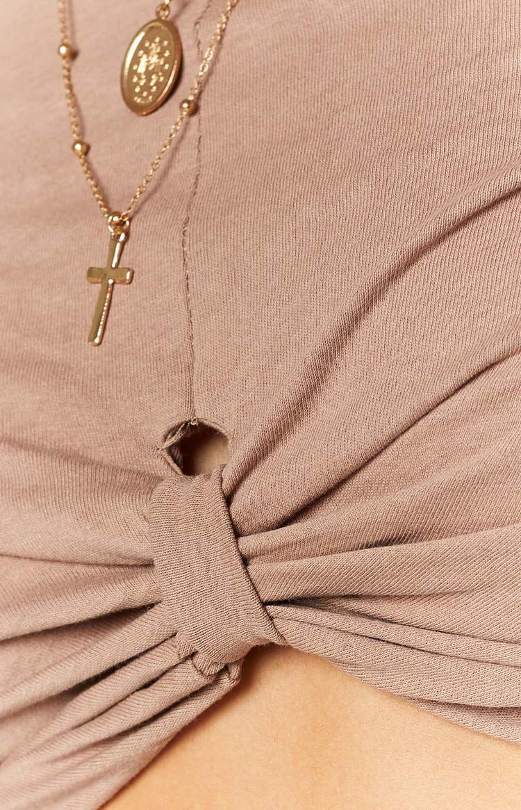 Charged Up Long Sleeve Crop Chocolate-Vavasi.All Rights Reserved.