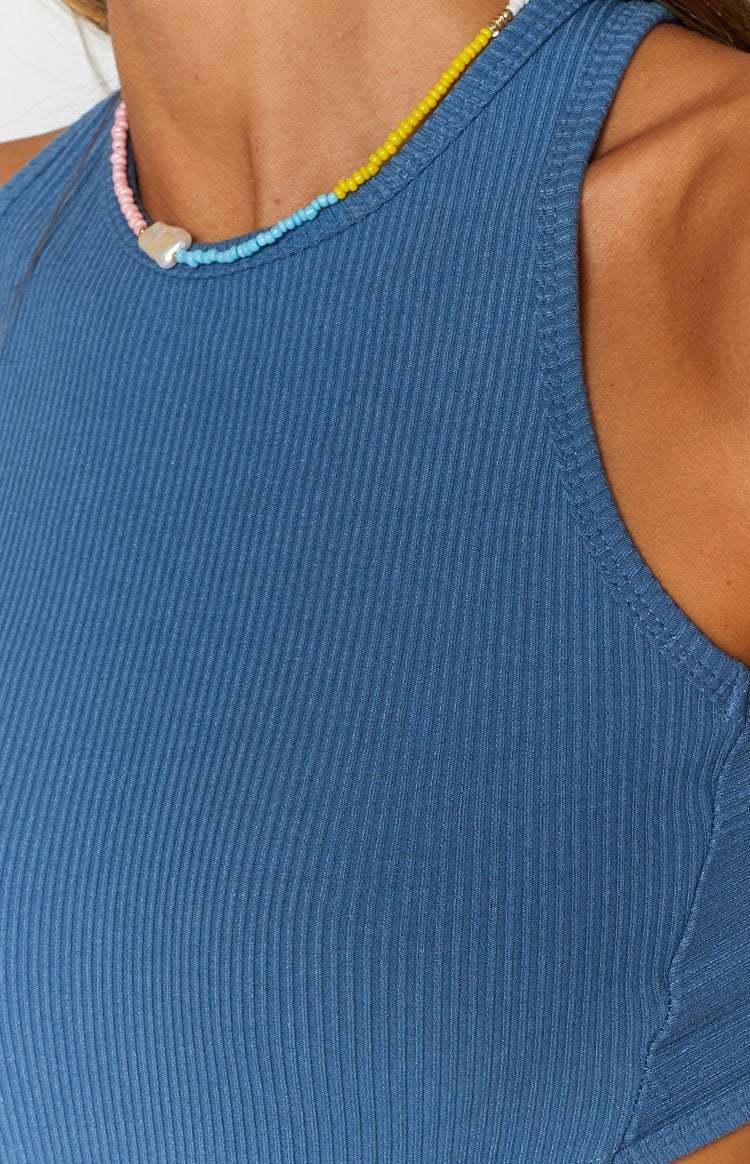 Charli Side Cut Out Mini Dress Steel Blue-Vavasi.All Rights Reserved.