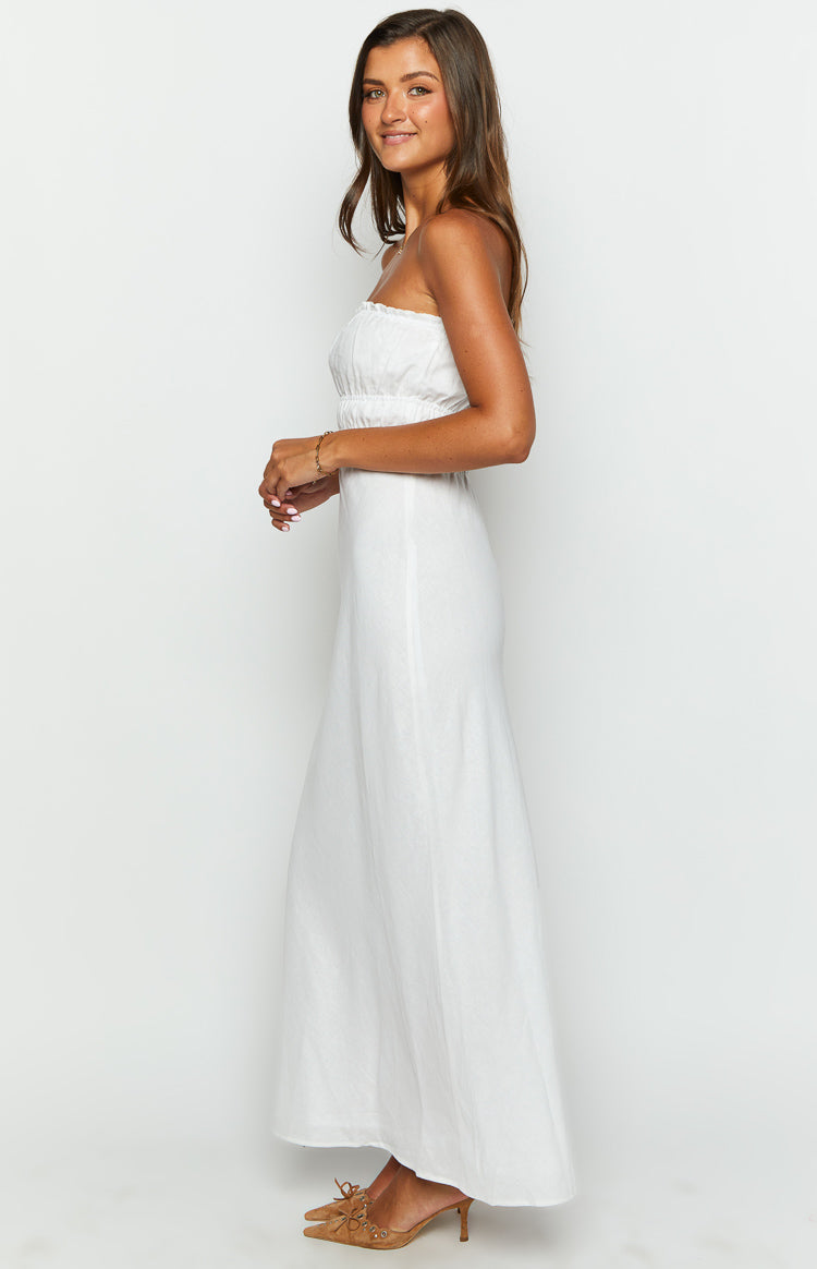 Charlotte White Strapless Maxi Dress-Vavasi.All Rights Reserved.