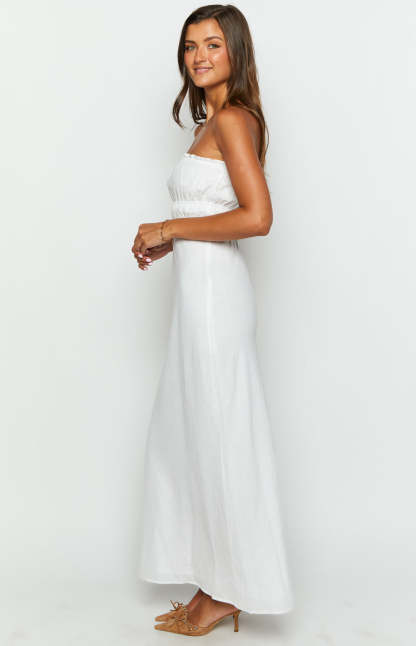 Charlotte White Strapless Maxi Dress-Vavasi.All Rights Reserved.