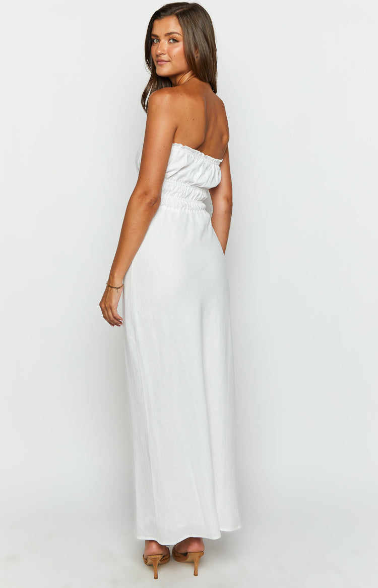 Charlotte White Strapless Maxi Dress-Vavasi.All Rights Reserved.