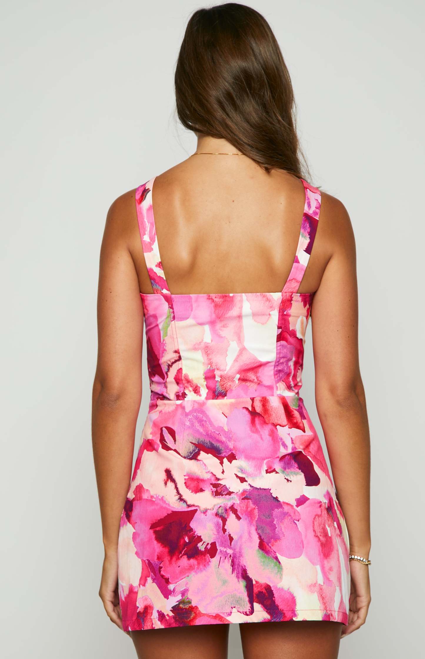 Chase Pink Floral Mini Dress-Vavasi.All Rights Reserved.