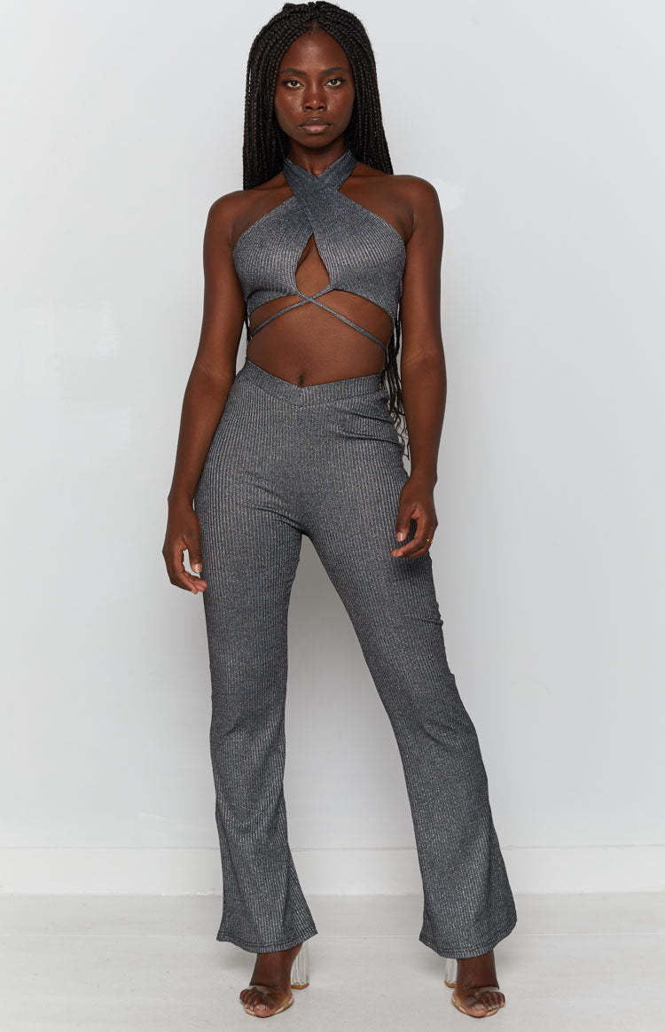 Cher Rib Pants Black-Vavasi.All Rights Reserved.