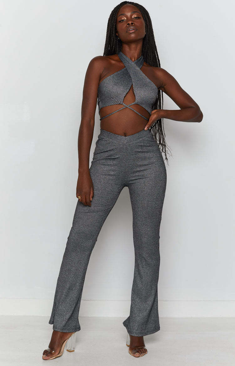 Cher Rib Pants Black-Vavasi.All Rights Reserved.