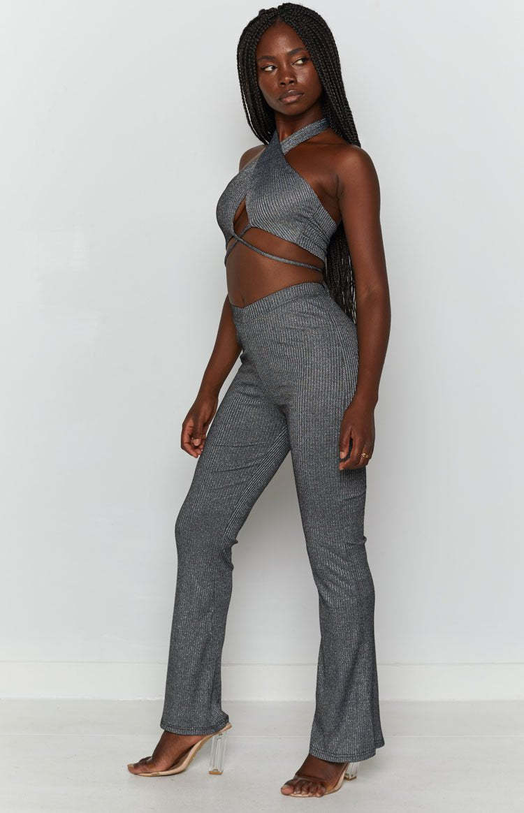 Cher Rib Pants Black-Vavasi.All Rights Reserved.