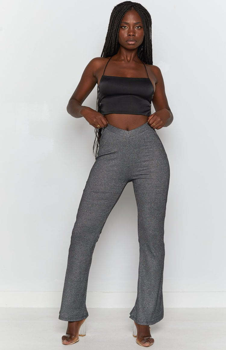 Cher Rib Pants Black-Vavasi.All Rights Reserved.