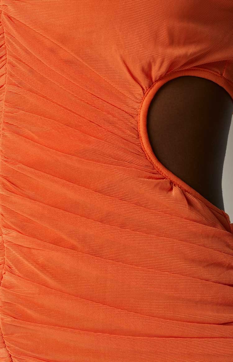 Claribel Orange Mini Dress-Vavasi.All Rights Reserved.