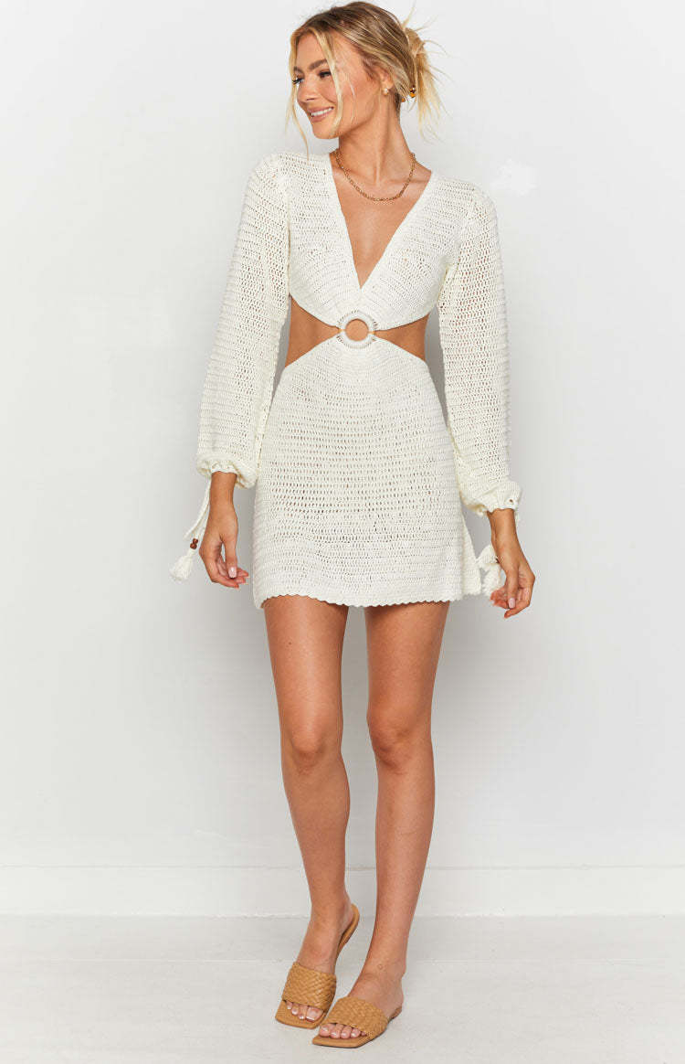 Cleo Crochet Dress White-Vavasi.All Rights Reserved.