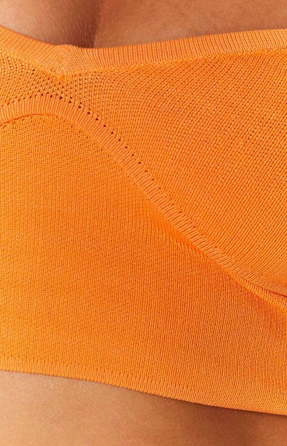 Clover Orange Knit Corset Top-Vavasi.All Rights Reserved.