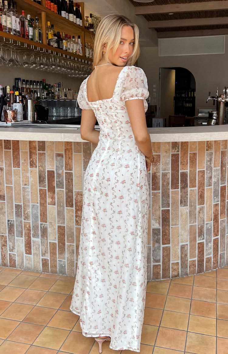 Clydie White Floral Cap Sleeve Midi Dress-Vavasi.All Rights Reserved.