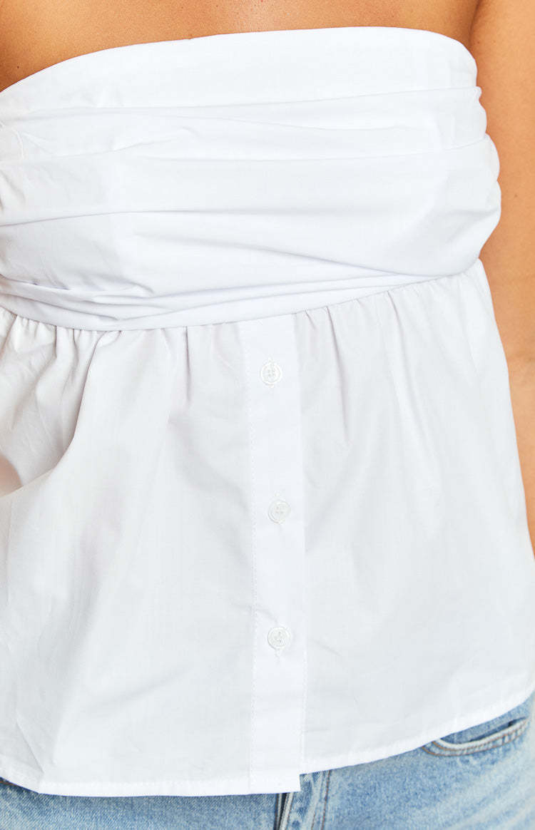 Colbie White Strapless Top-Vavasi.All Rights Reserved.