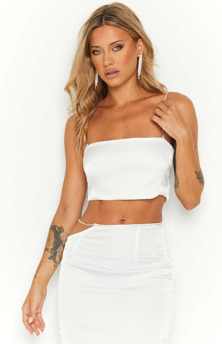 Confetti White Crop Top-Vavasi.All Rights Reserved.