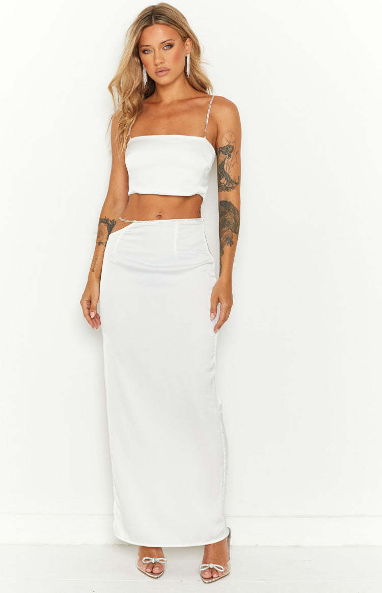 Confetti White Midi Skirt-Vavasi.All Rights Reserved.