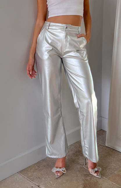 Cool Shades Silver Pants-Vavasi.All Rights Reserved.