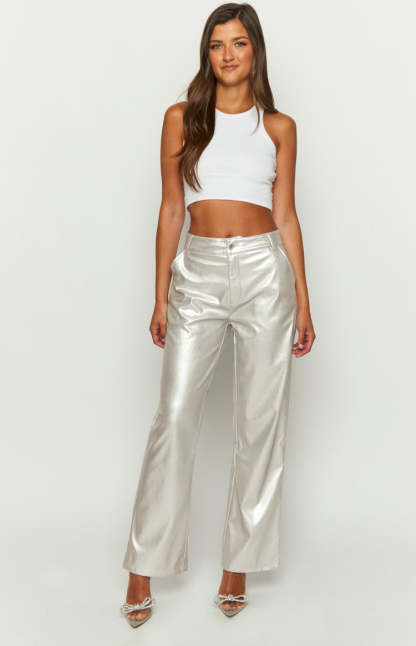 Cool Shades Silver Pants-Vavasi.All Rights Reserved.