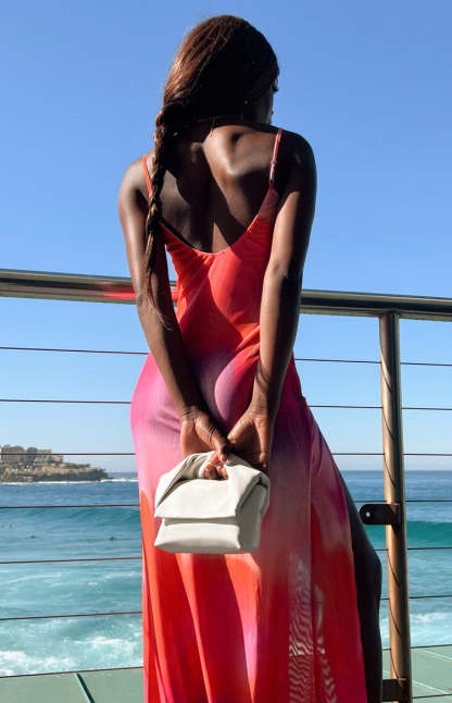 Corey Pink Print Tie Front Maxi Dress-Vavasi.All Rights Reserved.