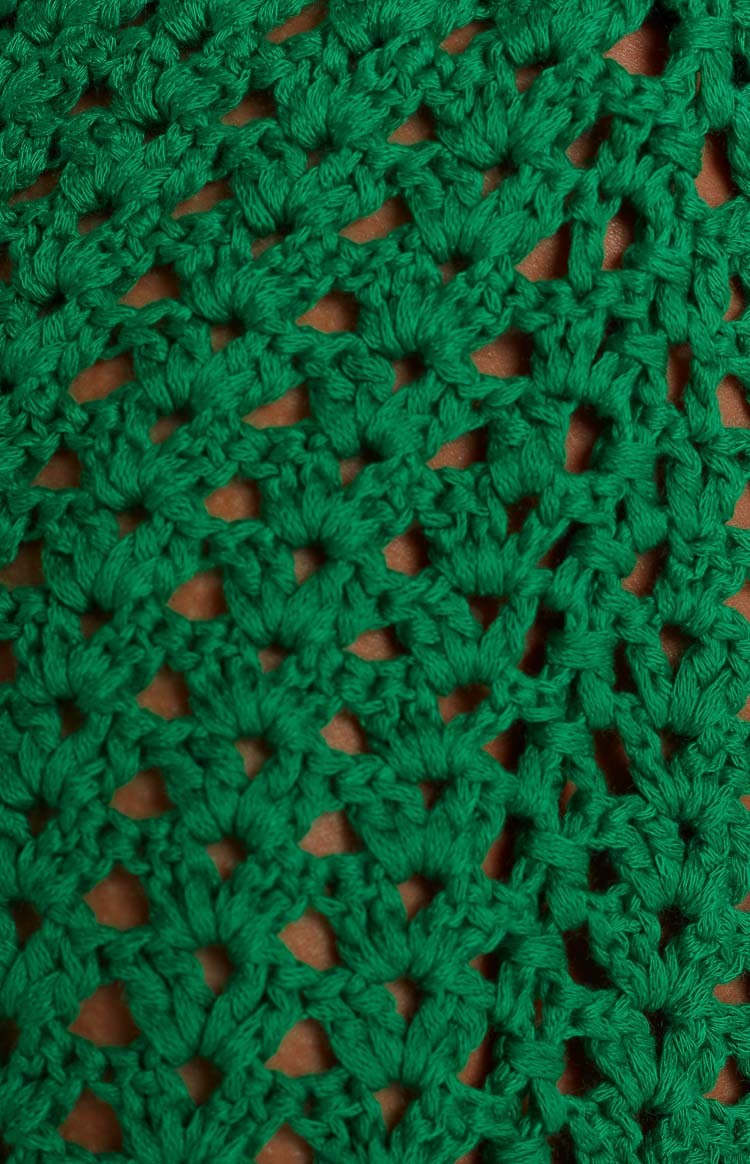 Courtside Green Mini Crochet Skirt-Vavasi.All Rights Reserved.