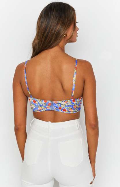Cressida Corset Blue Print-Vavasi.All Rights Reserved.