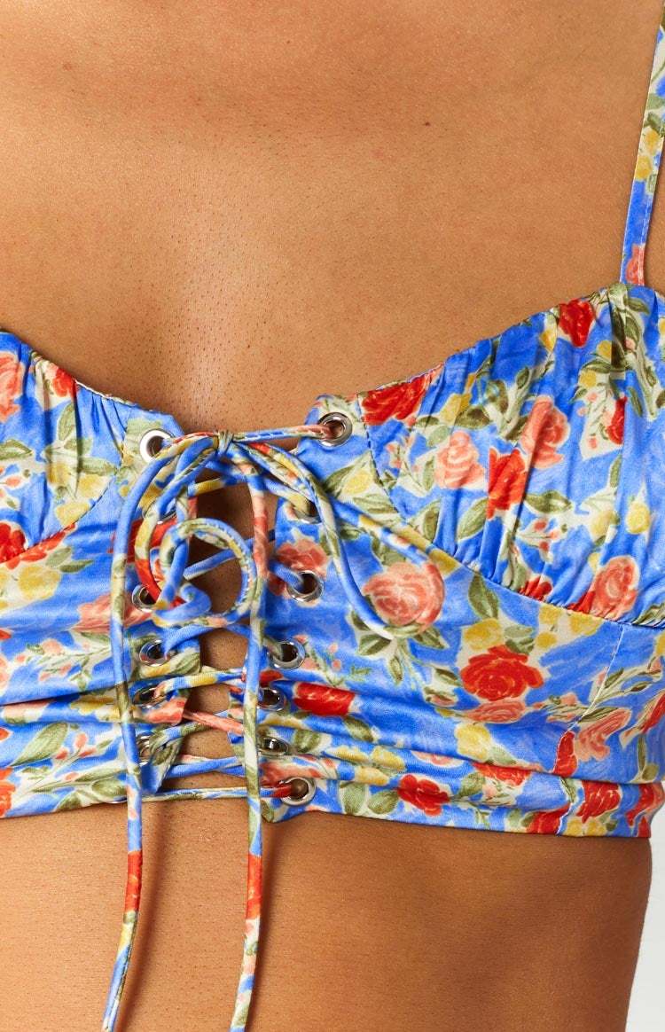 Cressida Corset Blue Print-Vavasi.All Rights Reserved.