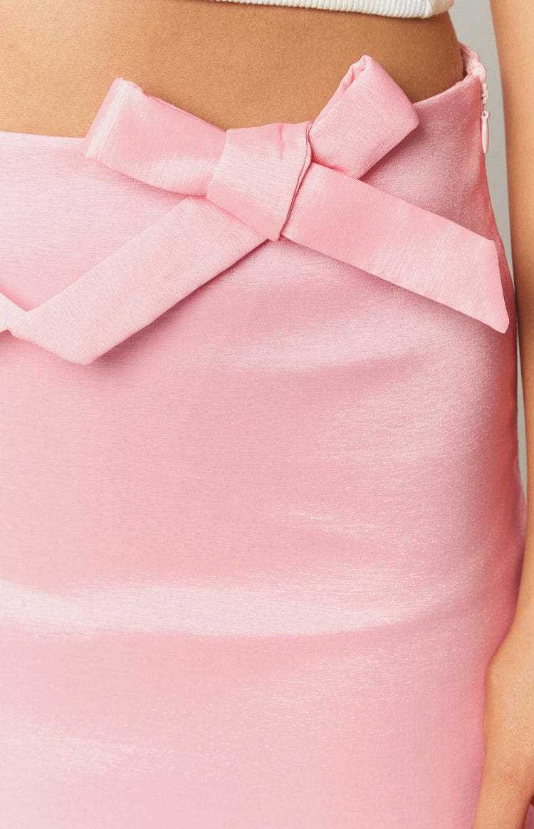 Cupid Pink Organza Bow Mini Skirt-Vavasi.All Rights Reserved.