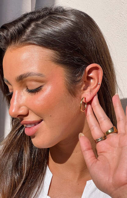 Danza Gold Hoop Earrings-Vavasi.All Rights Reserved.