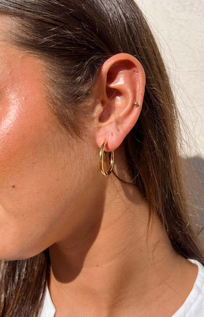 Danza Gold Hoop Earrings-Vavasi.All Rights Reserved.