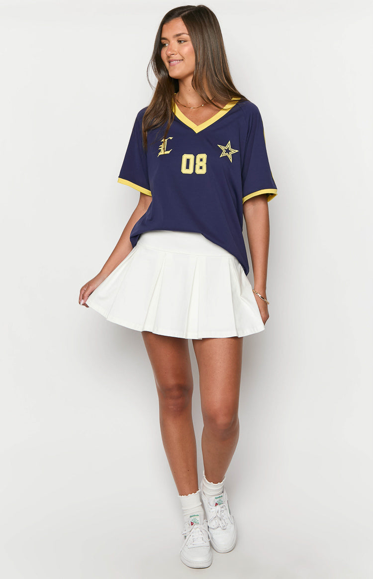Deluca White Pleated Mini Skirt-Vavasi.All Rights Reserved.
