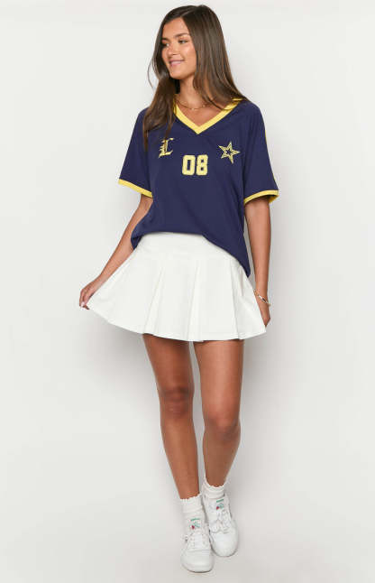 Deluca White Pleated Mini Skirt-Vavasi.All Rights Reserved.