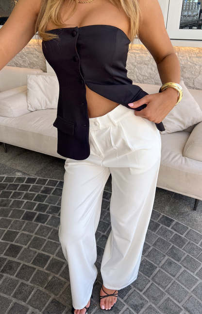 Dien White Tailored Pants-Vavasi.All Rights Reserved.