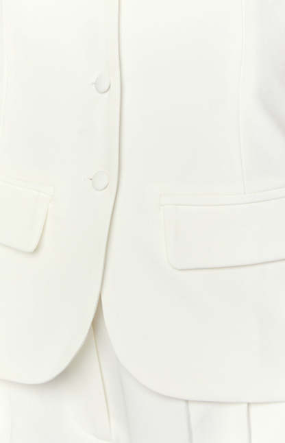 Dien White Strapless Button Up Top-Vavasi.All Rights Reserved.