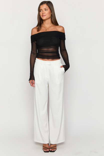 Dien White Tailored Pants-Vavasi.All Rights Reserved.