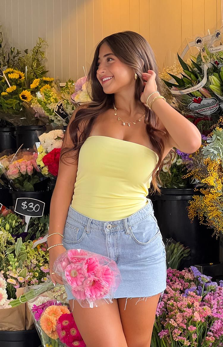 Daisy Yellow Tube Top-Vavasi.All Rights Reserved.