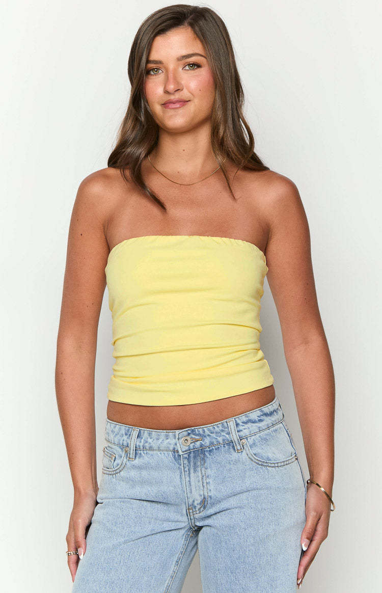 Daisy Yellow Tube Top-Vavasi.All Rights Reserved.