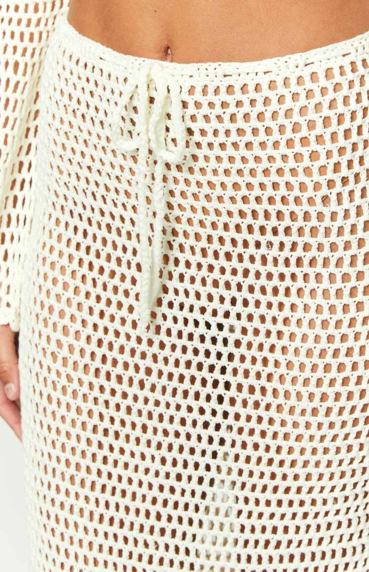 Dally White Crochet Maxi Skirt-Vavasi.All Rights Reserved.
