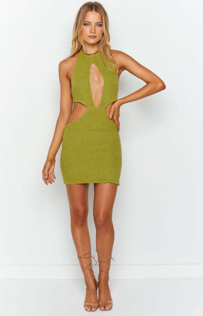 Danika Green Mini Dress-Vavasi.All Rights Reserved.