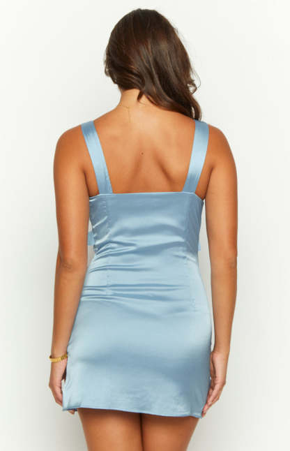 Daphnie Blue Mini Dress-Vavasi.All Rights Reserved.
